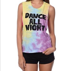 Tie dye graphic tank top